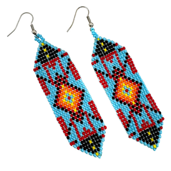 Navajo Tribal Pattern Seed Bead Banner Earrings