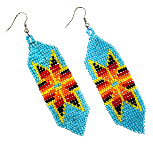 Native Aztec Tribal Seed Bead Banner Earrings