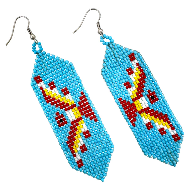 Native Thunderbird Seed Bead Banner Earrings