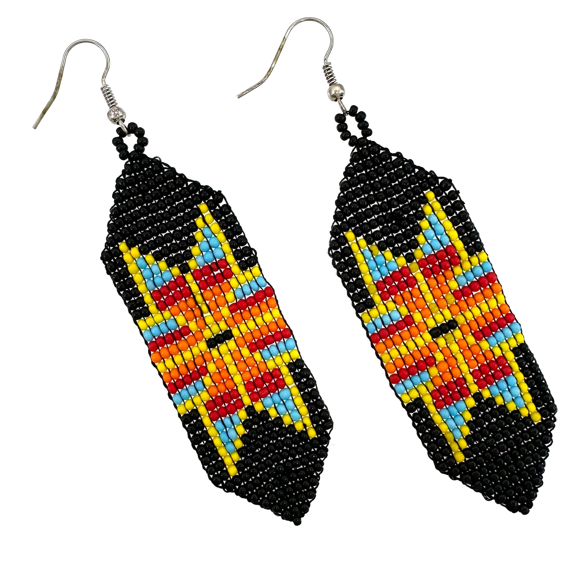 Native Aztec Tribal Seed Bead Banner Earrings