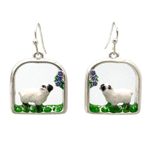 3D Sheep Picture Earrings