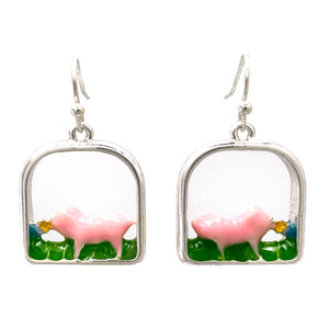 3D Pig Picture Earrings