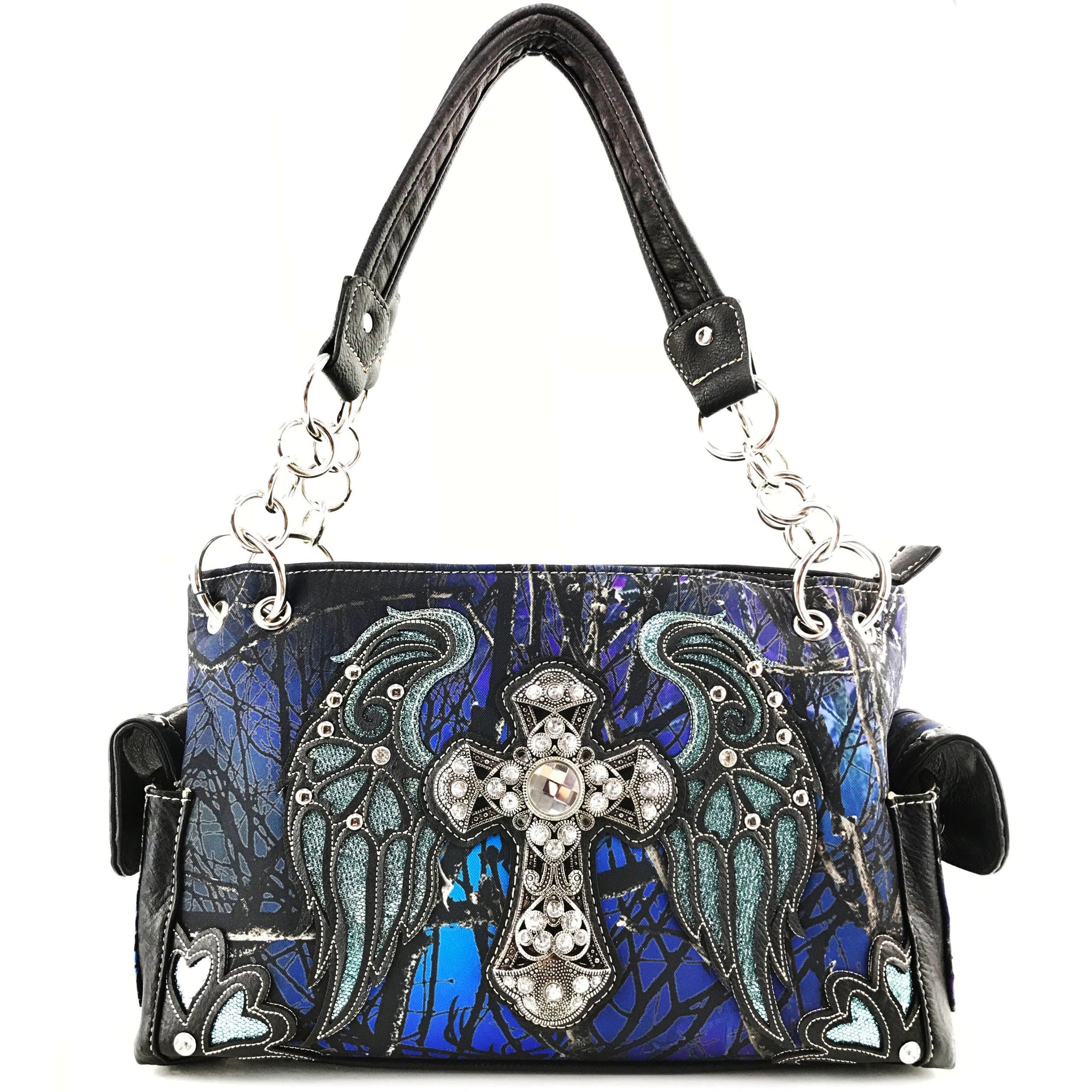 Cross Angel Wings Tree Camouflage Women's Handbag Purse