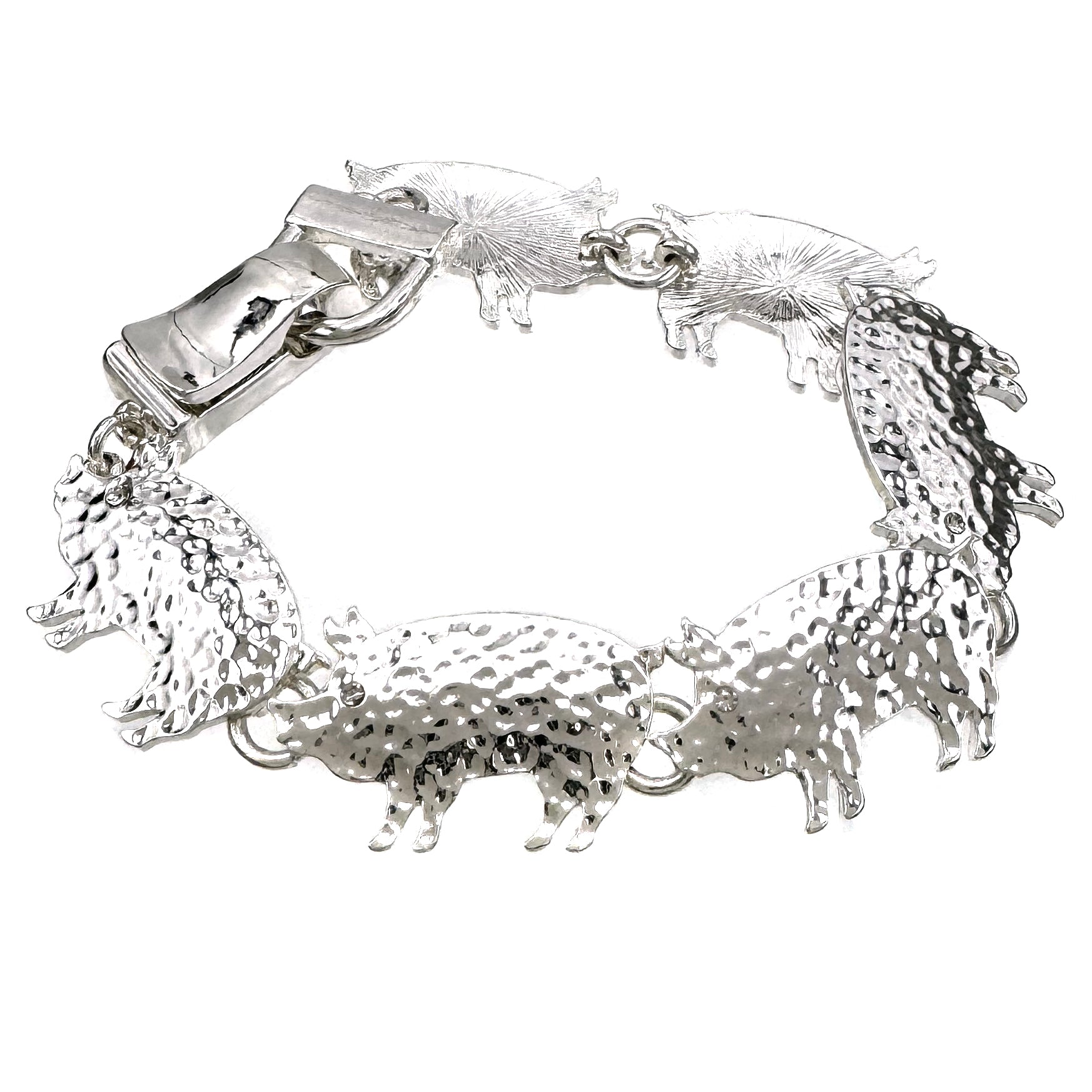 Silver Metal Pig Bracelet