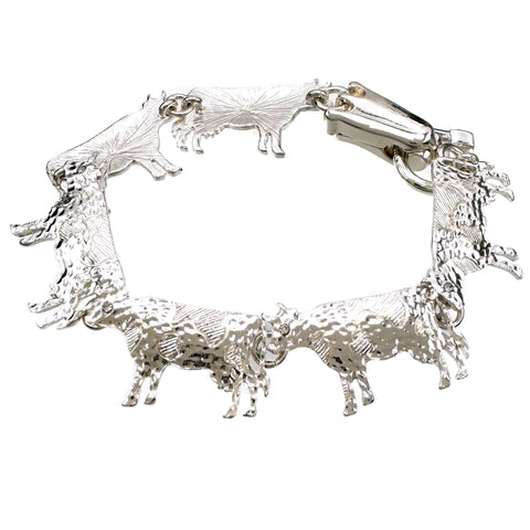 Silver Metal Cow Bracelet