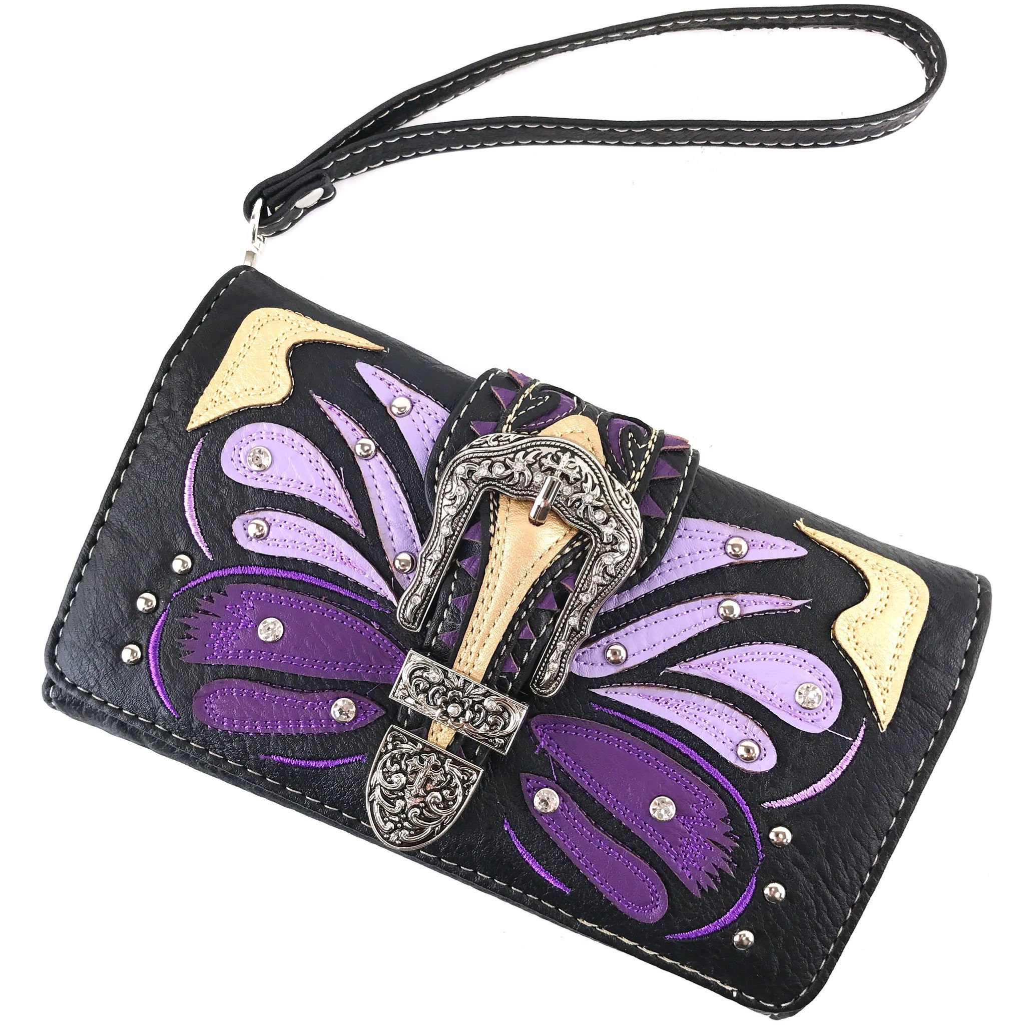 Butterfly Art Buckle Crossbody Wallet