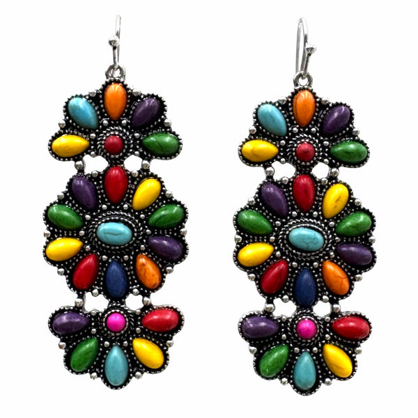 Turquoise Stones Drop Earrings