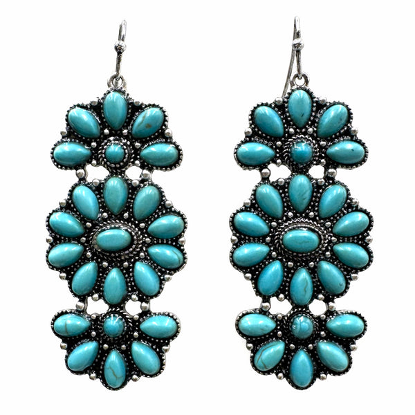 Turquoise Stones Drop Earrings
