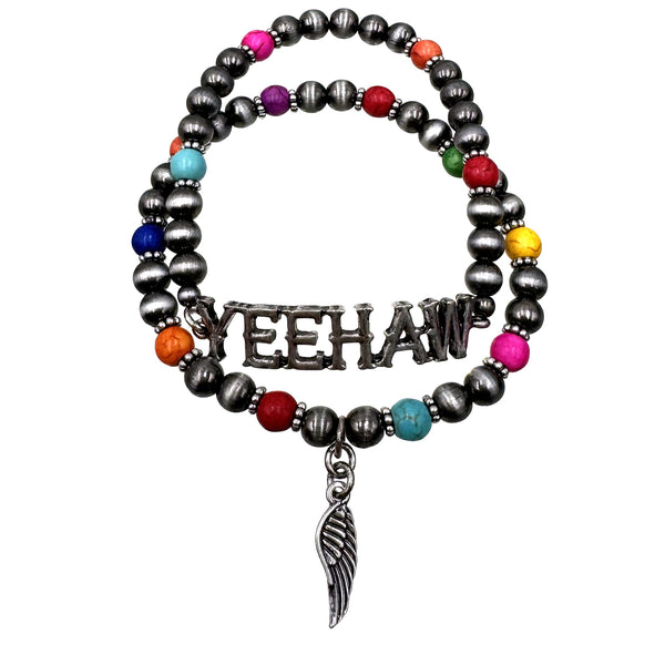 YEEHAW Two Piece Assorted Bead Bracelet
