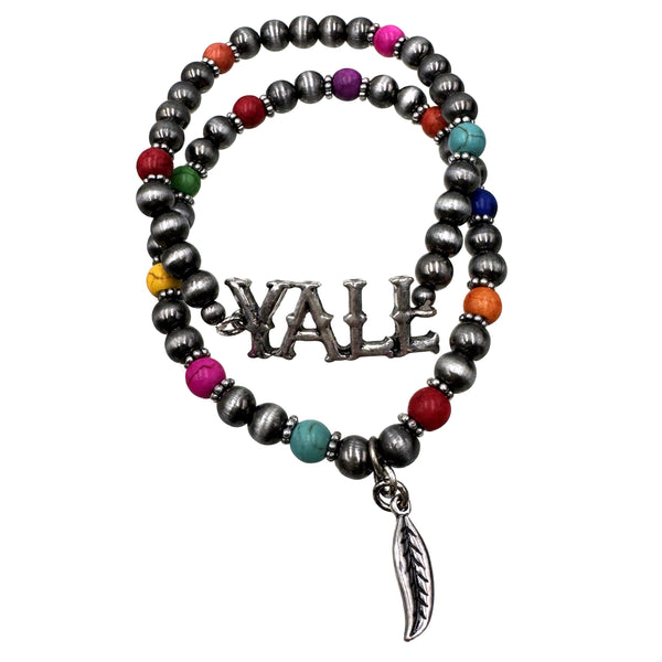 YALL Two Piece Assorted Bead Bracelet
