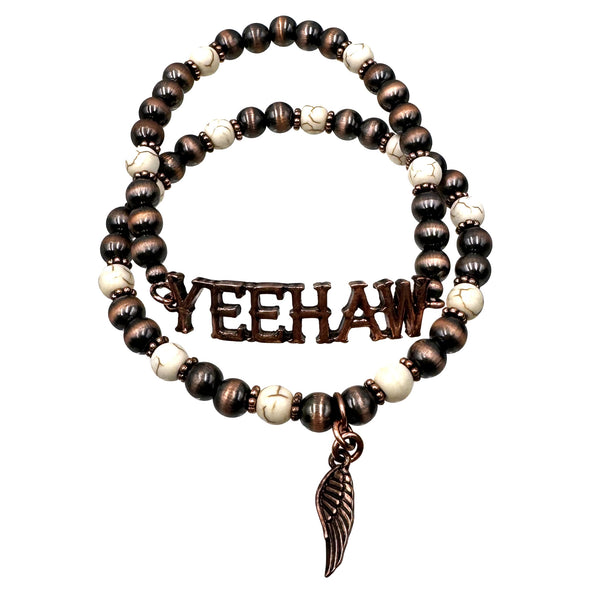 YEEHAW Two Piece Assorted Bead Bracelet