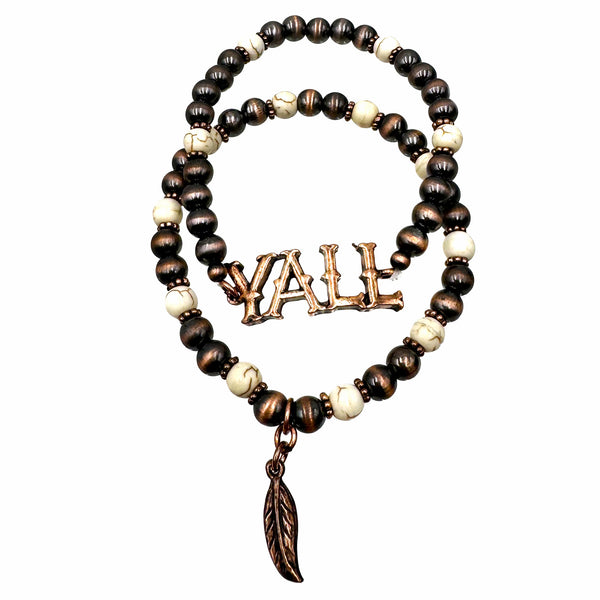 YALL Two Piece Assorted Bead Bracelet