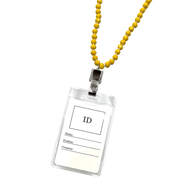 Crystal Facet Beads ID Card Badge Holder
