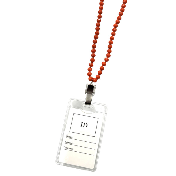 Crystal Facet Beads ID Card Badge Holder