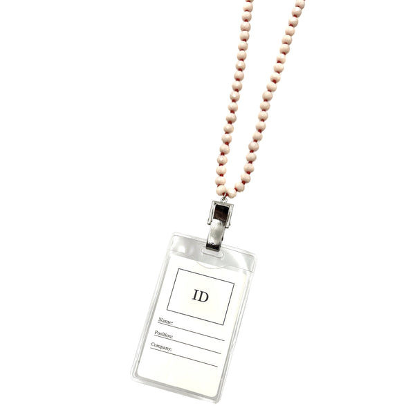 Crystal Facet Beads ID Card Badge Holder