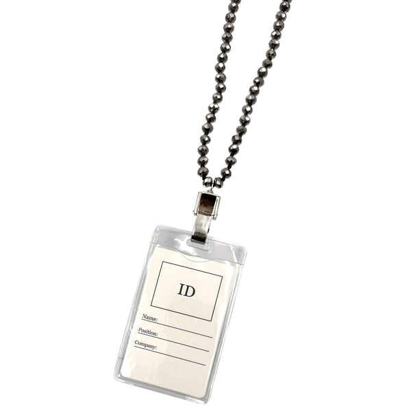 Crystal Facet Beads ID Card Badge Holder