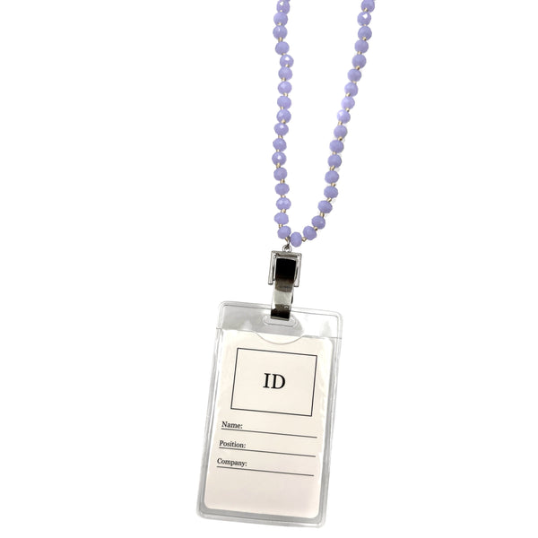 Crystal Facet Beads ID Card Badge Holder