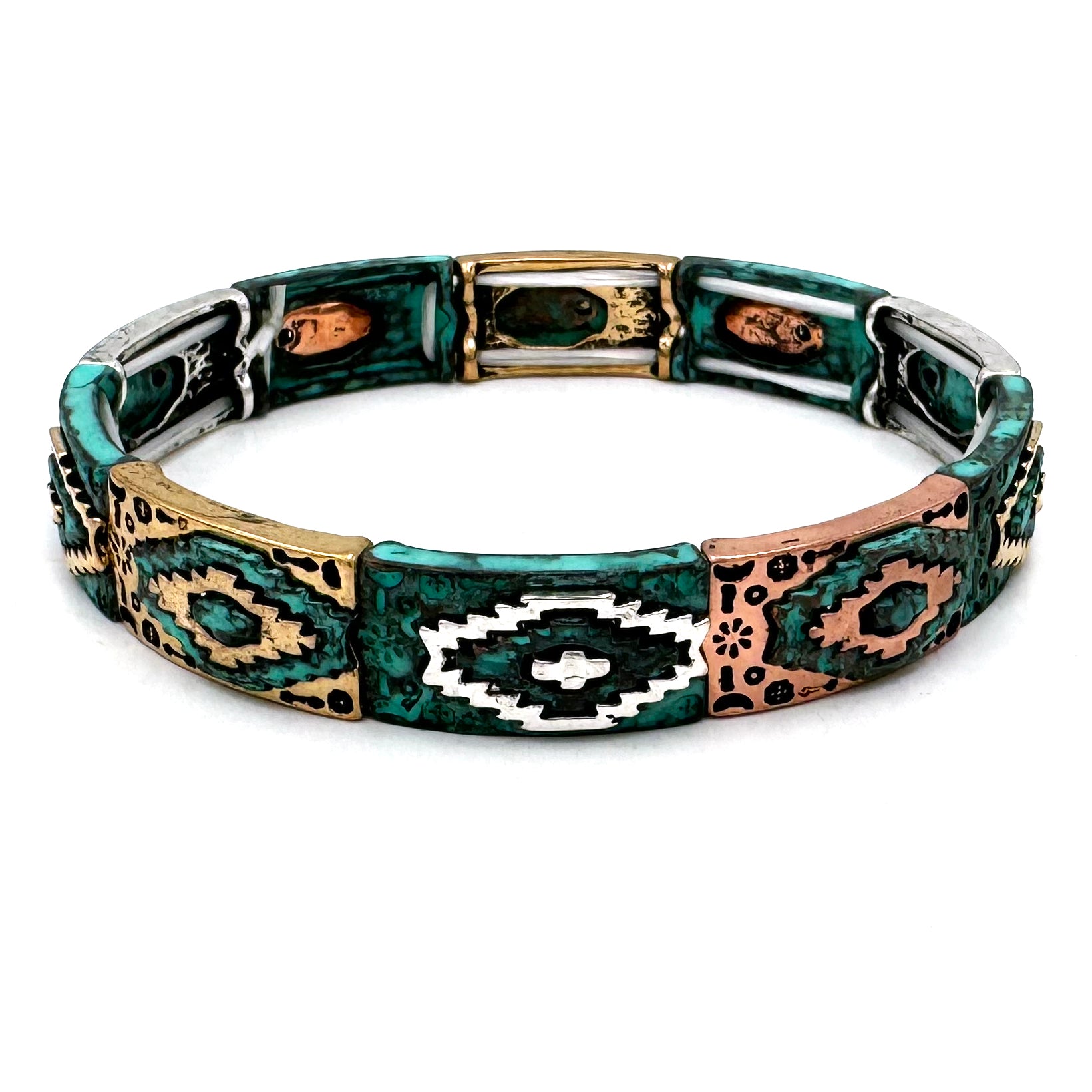 Aztec Ganado Print Small Stretch Bracelet