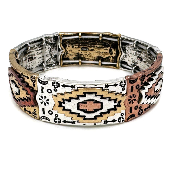 Aztec Ganado Print Stretch Bracelet