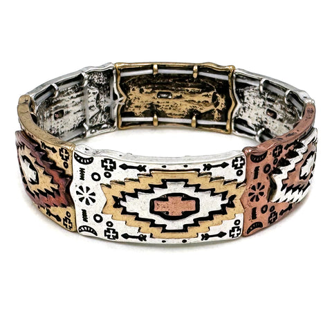 Aztec Ganado Print Stretch Bracelet