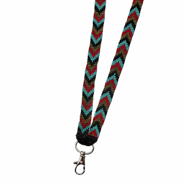 Southwestern Beaded Lanyard ID Badge Holder