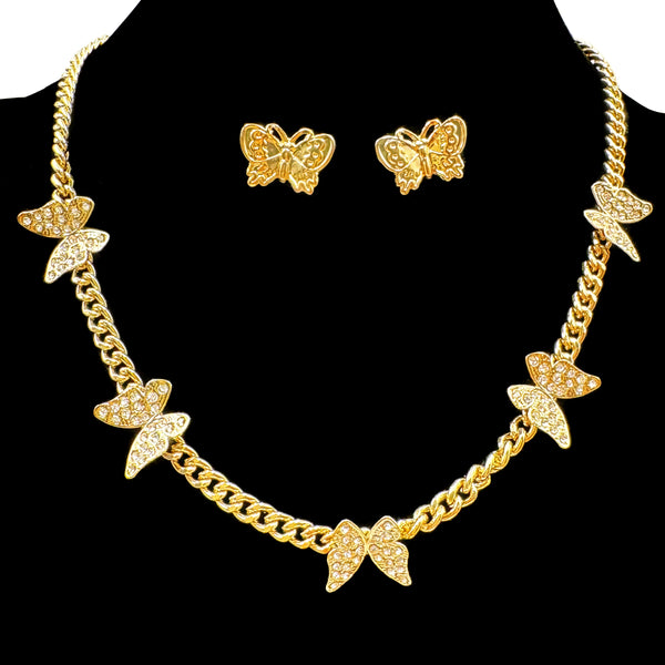 Gold Butterfly Chain Necklace