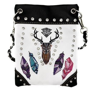 Embroidered Deer Small Crossbody Bag