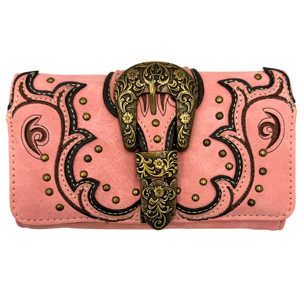 Bronze Buckle Western Women's Wallet Clutch