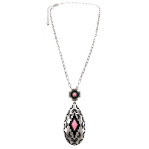 Aztec Teardrop Pendant Necklace