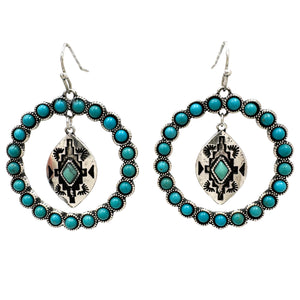 Aztec Pendant Turquoise Ring Earrings