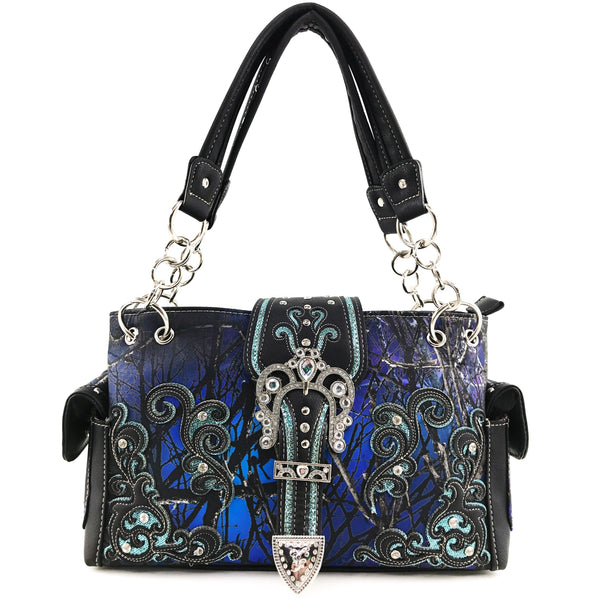 Rhinestone Buckle Branch Camouflage Women's Handbag Purse