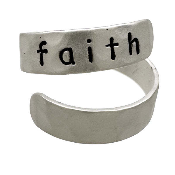 Faith Engraved Metal Ring