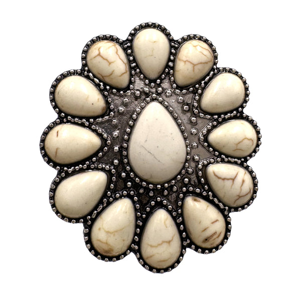Stone Teardrop Cabochon Large Stretch Ring