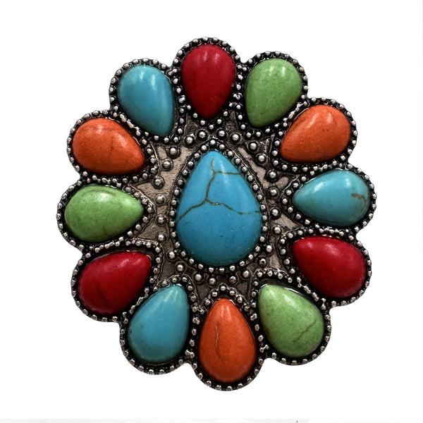Stone Teardrop Cabochon Large Stretch Ring