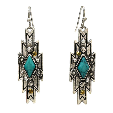 Navajo Ganado Shape Turquoise Earrings