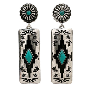 Aztec Bar Pendant Earrings