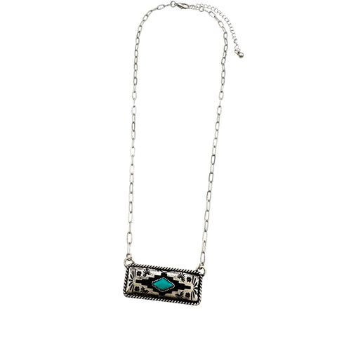 Aztec Bar Turquoise Necklace