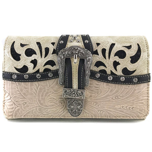 Western Shine Belt Buckle Crossbody Wallet