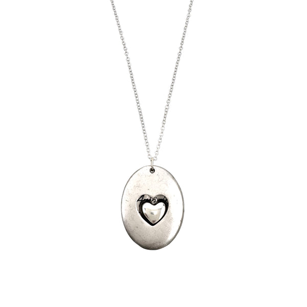 Amazing Grace Heart Pendant 30" Chain Necklace