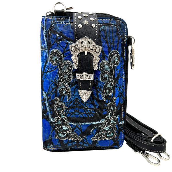 Lunar Deer Camouflage Western Buckle Crossbody Phone Wallet