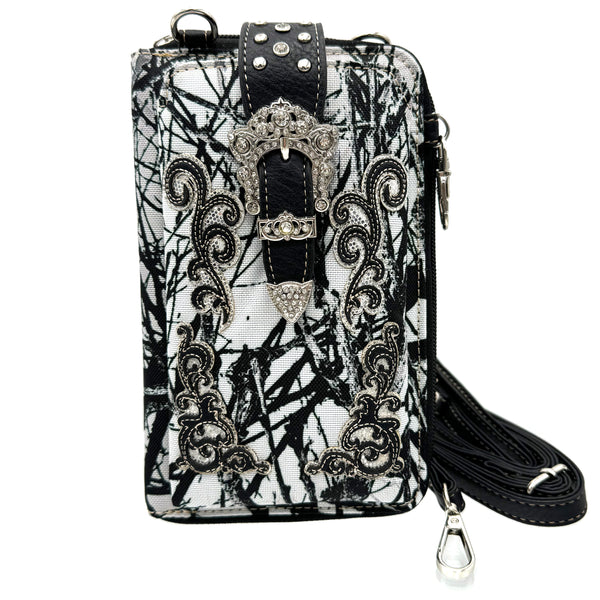 Lunar Deer Camouflage Western Buckle Crossbody Phone Wallet