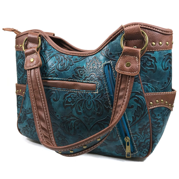 Women Western Floral Damask Medallion Large Handbag