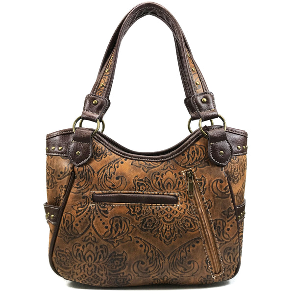 Women Western Floral Damask Medallion Large Handbag