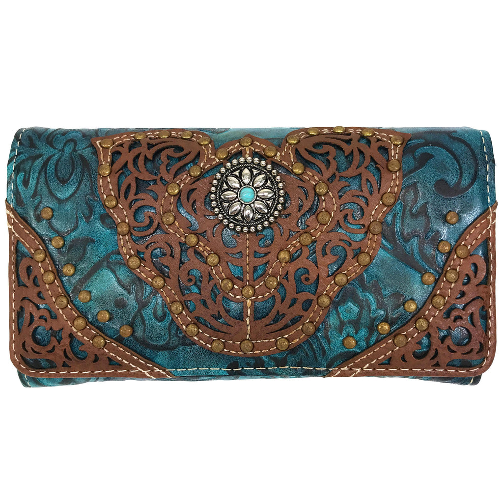 Damask Wallet Women Western Floral Damask Medallion Crossbody Wallet – Lunar Deer