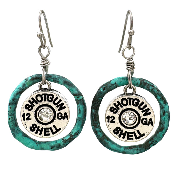 Shotgun Bullet Shell Wired Western Dangle Earrings