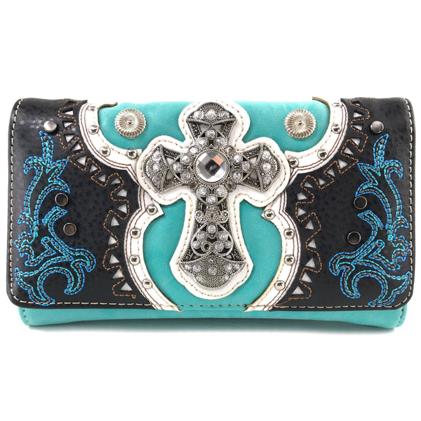 Vintage Cross Western Crossbody Wallet