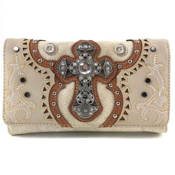 Vintage Cross Western Crossbody Wallet