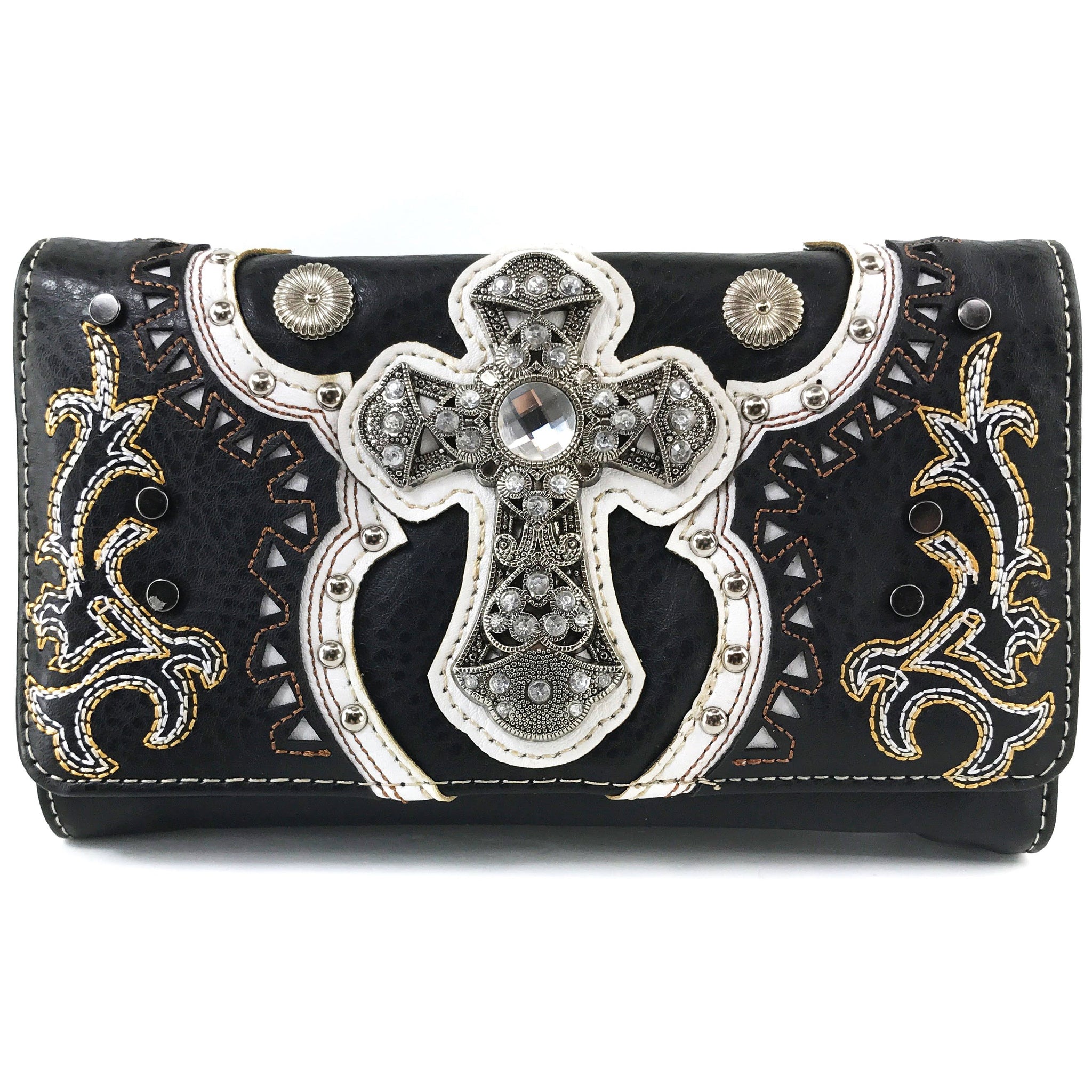 Vintage Cross Western Crossbody Wallet