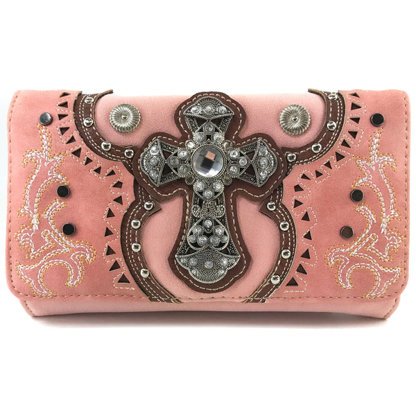 Vintage Cross Western Crossbody Wallet