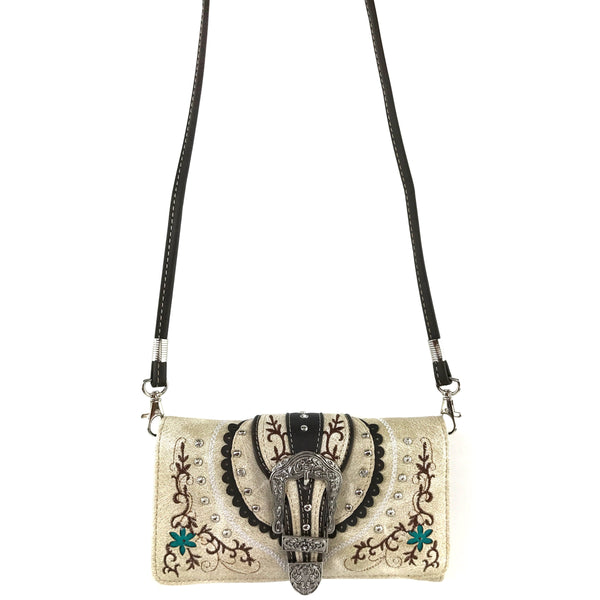 Flower Design Belt Buckle Women's Wallet